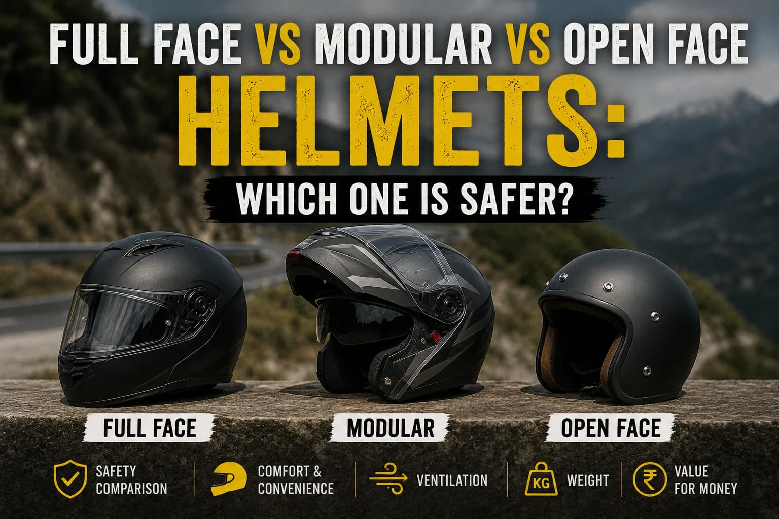 Full Face vs Modular vs Open Face Helmets: Which One Is Safer?